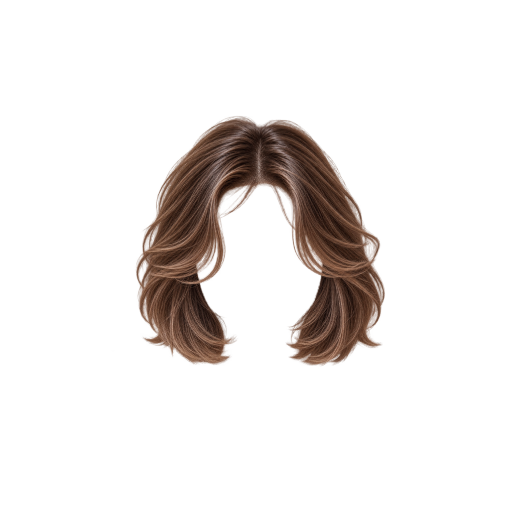 Butterfly Bob hairstyle preview in brown